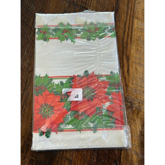 Set Of 2 Hallmark Christmas Bridge Covers 44" X 44" Holiday Tablecloths - Picture 6 of 7